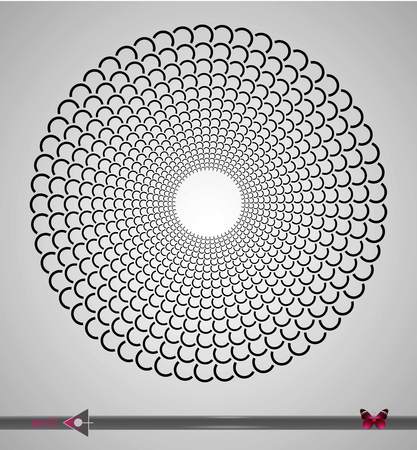 Repeating circular black and white pattern. Round background for designのイラスト素材