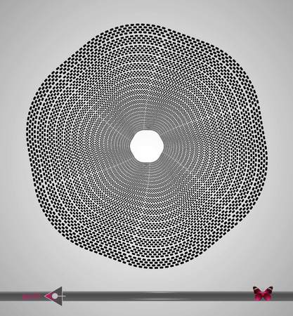 Concentric segments of circles. Hex rotation. Design element on white backgroundのイラスト素材