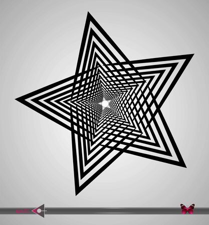 Stylized star made of lines on a white background. Object, element for design.のイラスト素材