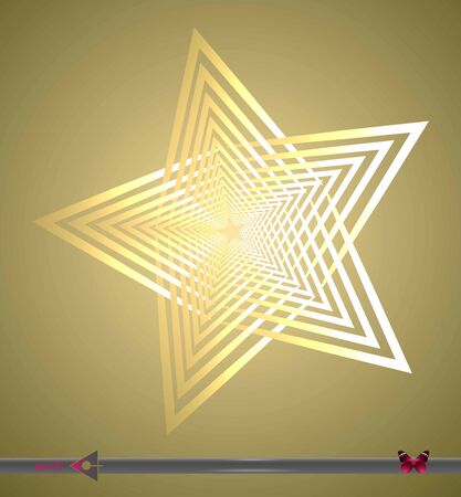 Stylized star made of lines on a white background. Object, element for design.のイラスト素材