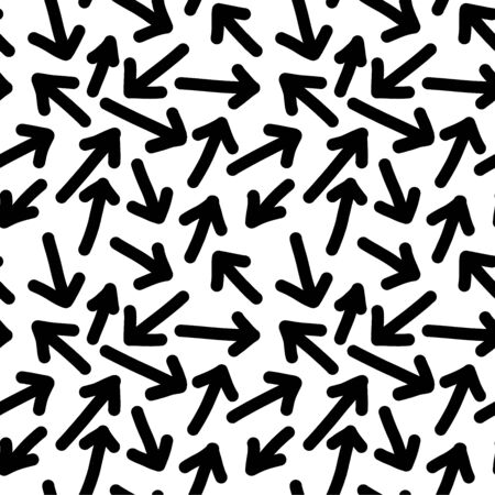 Seamless pattern doodle Arrows, random. Abstract, backdrop backdrop. Vector decorative geometric pattern.のイラスト素材