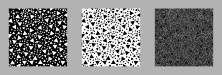 Set of seamless vector backgrounds from triangles. Monochrome graphic pattern. Eps10