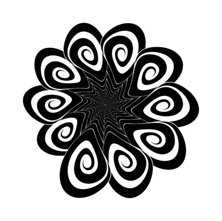 Abstract vector spiral shape on a white background. Isolated spiral, template for design, hypnotic effect. Eps 10のイラスト素材