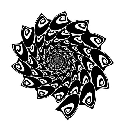 Abstract vector spiral shape on a white background. Isolated spiral, template for design, hypnotic effect. Eps 10のイラスト素材