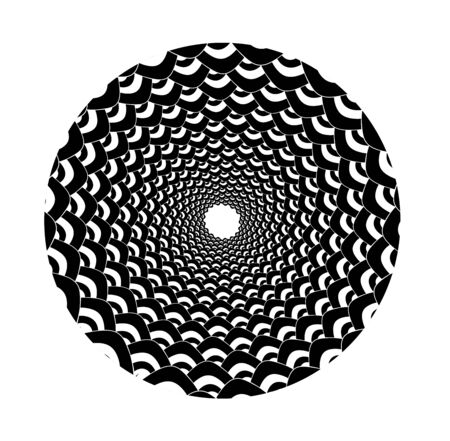 Abstract vector spiral shape on a white background. Isolated spiral, template for design, hypnotic effect. Eps 10.のイラスト素材