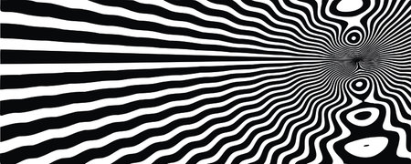 Abstract vector rays on a white background. Curve, wave. Isolated spiral, template for design, hypnotic effect.のイラスト素材