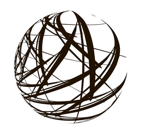 Abstract vector lines in a circle on a white background. Curve, wave. Isolated spiral, template for design.のイラスト素材