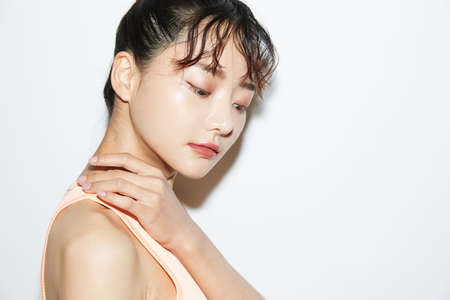 Slim and young Asian female portraits of fitness wearの写真素材