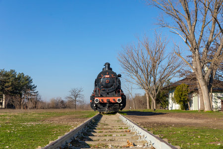 Edirne, Turkey, December 23, 2021: View of old historical train station building, of Edirne, Turkey