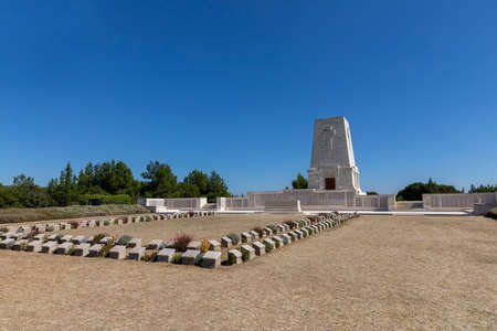 Gallipoli, Canakkale, Turkey - September 26, 2021: Monument in memory of the Anzac soldiers who lost their lives in Gallipoli, Ãanakkale, iconic pine treeのeditorial素材