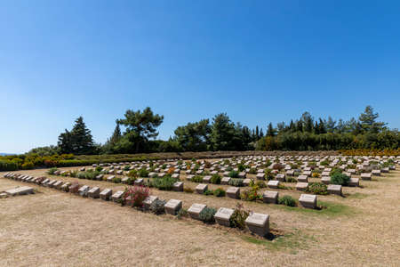 Gallipoli, Canakkale, Turkey - September 26, 2021: Monument in memory of the Anzac soldiers who lost their lives in Gallipoli, Ãanakkale, iconic pine treeのeditorial素材