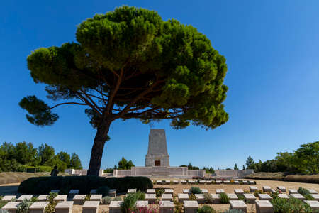 Gallipoli, Canakkale, Turkey - September 26, 2021: Monument in memory of the Anzac soldiers who lost their lives in Gallipoli, Ãanakkale, iconic pine treeのeditorial素材