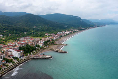 Aerial view of the city of Cefalu, Sicily, Italyの写真素材