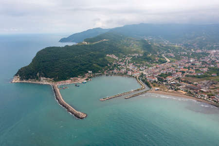 Aerial view of the town of Sozopol, Burgas Region, Bulgariaの写真素材