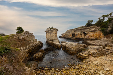 Rocky coast of the island of Mallorca, Spain.の写真素材