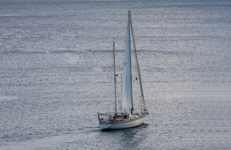 Sailboat in the sea. Sailing yacht in the sea.の写真素材