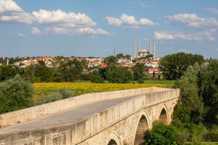 Selimiye Mosque exterior view in Edirne City of Turkey. Edirne was the capital of Ottoman Empire.のeditorial素材