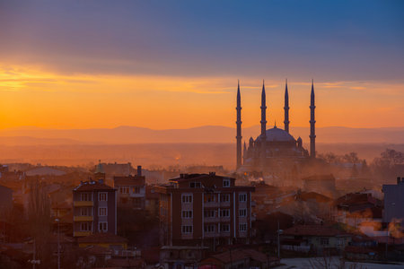 Cityscape of Istanbul at sunrise, Turkey. Beautiful view of the old city.の写真素材