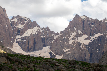 Caucasus mountains, Kackar Mountains, Kyrgyzstanの写真素材