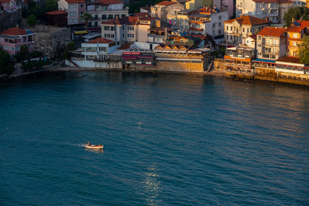 Boat on the Douro river in Porto, Portugal.の写真素材