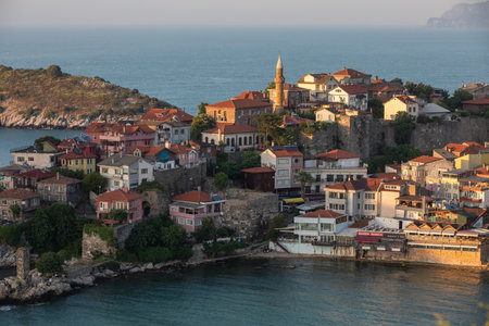 Panoramic view of the old town of Budva, Montenegroの写真素材
