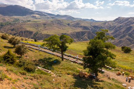 Beautiful mountain landscape in the highlands.