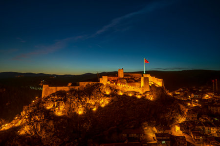 Kotor Fortress at night, Montenegro, Balkans, Europe.の写真素材