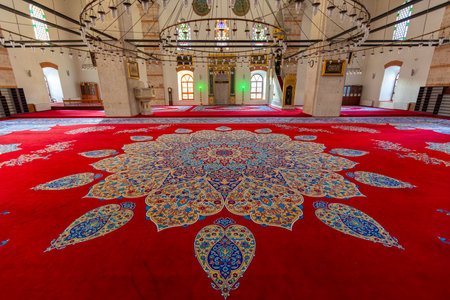 Interior of the Suleymaniye Mosque in Istanbul, Turkeyの写真素材