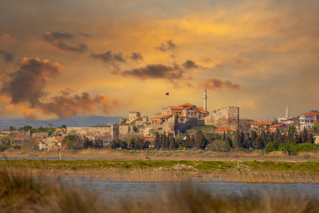 View of the old city of Dubrovnik, Croatia at sunset.の写真素材