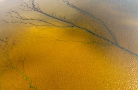 Aerial view of Salt Lake in the morning, natural landscape background