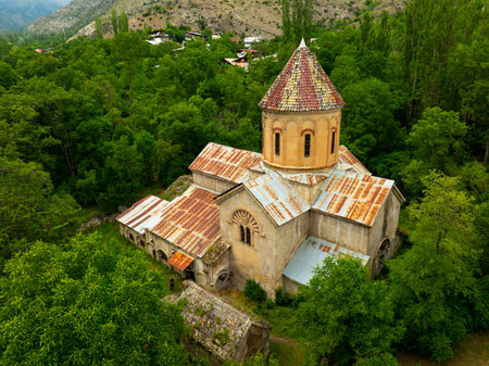 Aerial view of the Church of St. John the Baptist in Ohrid, Macedonia