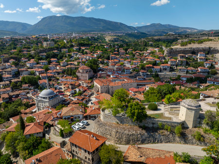 Panoramic view of old town of Kotor, Montenegroの写真素材