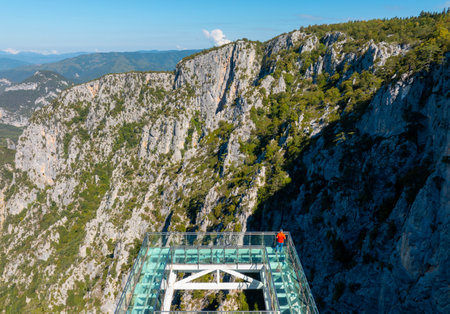 View from the observation deck on the mountains in Montenegro, Balkansの写真素材