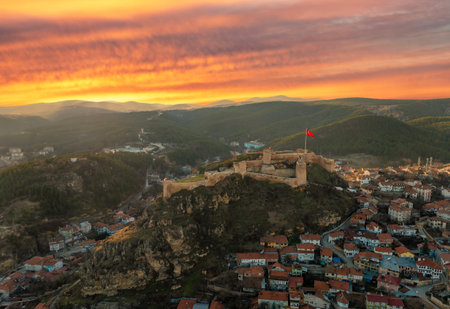 Lava columns formed 80 million years ago as a result of the cooling and crystallization of lava flowing from volcanoes on the Güzelcehisar coast of Bart?n.の写真素材