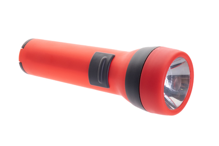 Torch light isolated on whiteの写真素材
