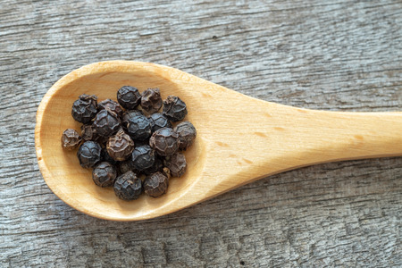 Black pepper corns closeup