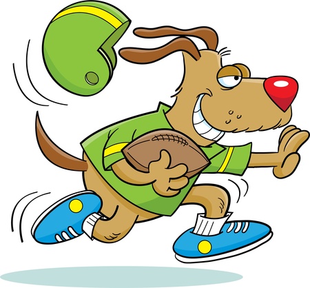 Dog Playing Footballのイラスト素材