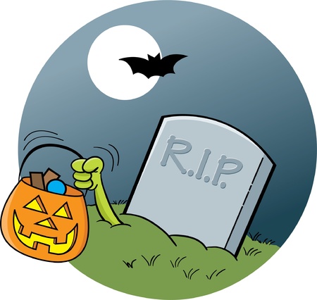Gravestone in the Moonlightのイラスト素材