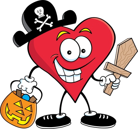 Heart Dressed in a Pirate Costumeのイラスト素材