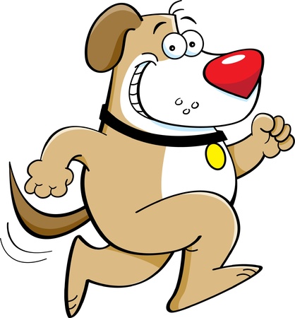 Cartoon illustration of a dog runningのイラスト素材