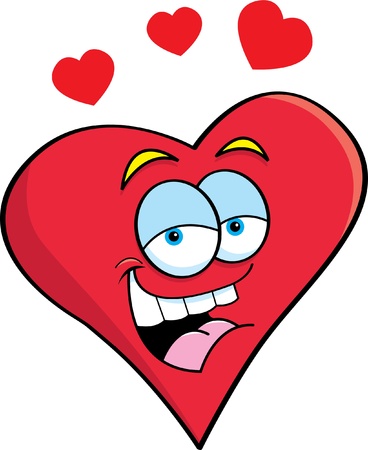 Cartoon illustration of a smiling heartのイラスト素材