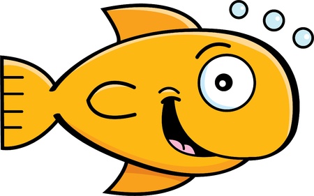 Cartoon illustration of a goldfish のイラスト素材