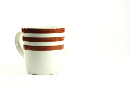 Coffee Cup with Red Stripesの写真素材