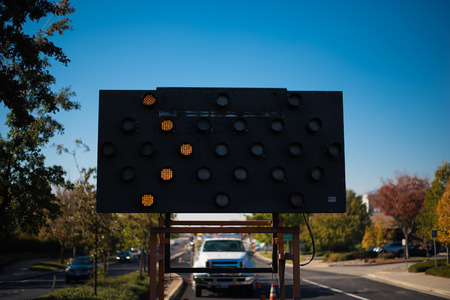 Electronic Roadway Maintenance Signの写真素材