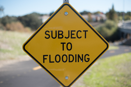 Subject to Flooding Signの写真素材