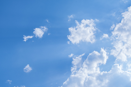 White heap clouds in the blue sky at the summer day.with copy space.の写真素材