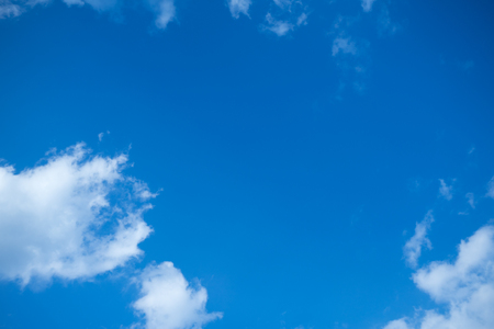 White heap clouds in the blue sky at the summer day.with copy space.の写真素材