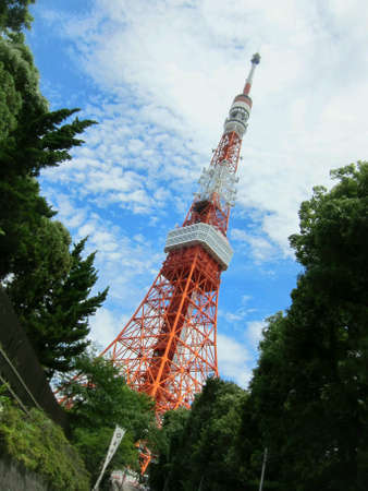 A close view of Tokyo Tower in summer Tokyo Japan. の素材