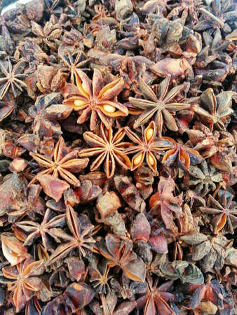 Star anise being sold in a market.