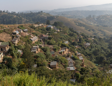 A  Large informamal settlement where the houses are in layers down the mountainのeditorial素材